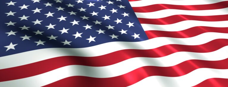 US flag waving for USA